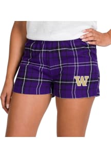 Concepts Sport Washington Huskies Womens Black Ultimate Flannel Shorts
