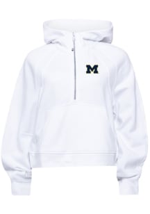 lululemon Michigan Wolverines Womens White Scuba Half Zip Hooded Sweatshirt