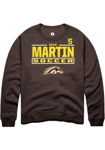 Drew Martin Western Michigan Broncos Mens Brown NIL Stacked Box Player Crew