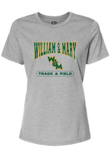 Summit Sportswear William & Mary Tribe Womens Grey Track and Field Short Sleeve T-Shirt