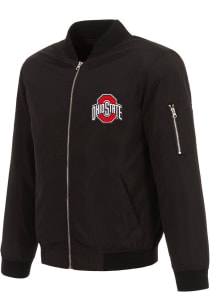 Ohio State Buckeyes Mens Black Nylon Bomber Medium Weight Jacket