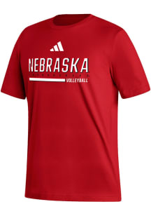 Adidas Nebraska Cornhuskers Red Volleyball Fresh Short Sleeve T Shirt