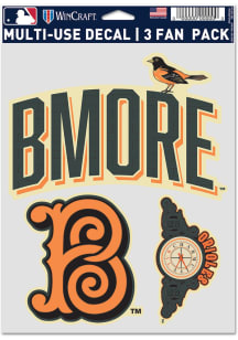 Baltimore Orioles 2026 City Connect Fan 3 Pack Auto Decal - Orange