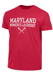 Champion Maryland Terrapins Red Womens Lacrosse Short Sleeve Fashion T Shirt