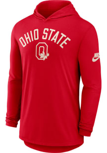 Nike Ohio State Buckeyes Mens Red Legacy Arch Logo Long Sleeve Lightweight Hoodie