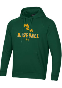 Under Armour William & Mary Tribe Mens Green Baseball Rival Long Sleeve Hoodie