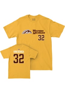 Zach Vriesenga Western Michigan Broncos Gold NIL Sideline Short Sleeve Player T Shirt