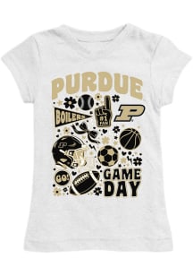 Vive La Fete Purdue Boilermakers Toddler Girls White Lexie Short Sleeve T-Shirt