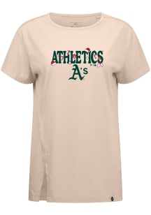 Levelwear Oakland Athletics Womens Brown Influx Festive Short Sleeve T-Shirt