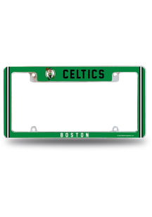 Boston Celtics Classic All Over Chrome License Plate Frame - White