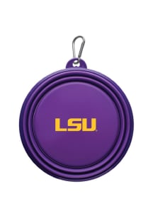 LSU Tigers Collapsible Silicone Dog Pet Bowl Purple