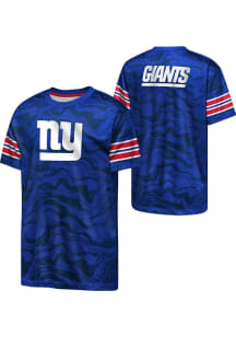 New York Giants Youth Blue Slant Route Short Sleeve T-Shirt