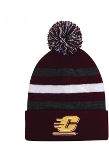 LogoFit Central Michigan Chippewas Burgundy Jr Haltime Pom Youth Knit Hat