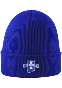 LogoFit Indiana State Sycamores Blue Northpole Cuffed Mens Knit Hat