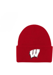 LogoFit Wisconsin Badgers INF Northpole Cuffed Baby Knit Hat - Red