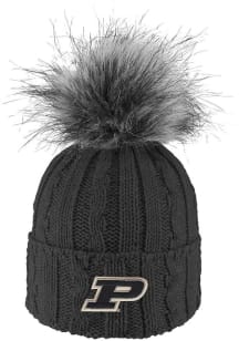 LogoFit Purdue Boilermakers Charcoal Alps Pom Womens Knit Hat