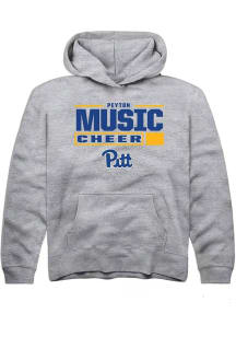 Peyton Music Rally Pitt Panthers Youth NIL Stacked Box Long Sleeve Player Hoodie Grey