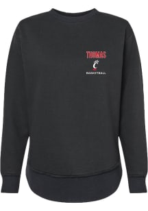 Day Day Thomas  Rally Cincinnati Bearcats Womens Black NIL Embroidered Crew Sweatshirt