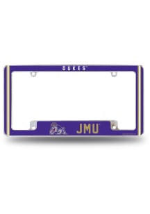 James Madison Dukes Classic All Over Chrome License Plate Frame - White