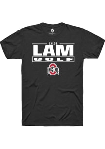 Chloe Lam Ohio State Buckeyes Black NIL Stacked Box Short Sleeve Player T Shirt