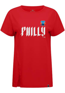 Levelwear Philadelphia Phillies Womens Red Influx City Connect Core Short Sleeve T-Shirt