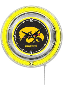 Iowa Hawkeyes Double Neon Wall Clock