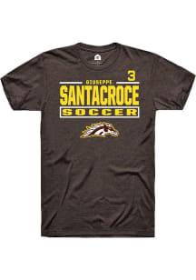 Giuseppe Santacroce Western Michigan Broncos Brown NIL Stacked Box Short Sleeve Player T Shirt