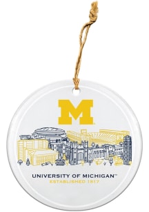 Michigan Wolverines Campus Ornament - Yellow