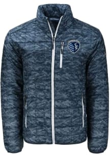 Cutter and Buck Sporting Kansas City Mens Navy Blue Rainier PrimaLoft Printed Filled Jacket
