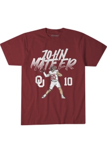 John Mateer Oklahoma Sooners Red Name Number Pose Short Sleeve Fashion Player T Shirt