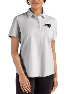 Cutter and Buck New England Patriots Womens Grey Mono Advantage Short Sleeve Polo Shirt
