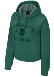 Colosseum Michigan State Spartans Womens Green Corner Hooded Sweatshirt
