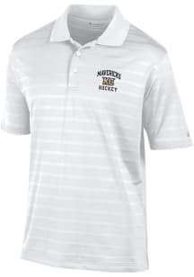 Champion Kansas City Mavericks Mens White Textured Solid Short Sleeve Polo