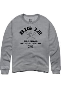 Summit Sportswear Big 12 Mens Graphite 2026 Baseball Championship Long Sleeve Crew Sweatshirt