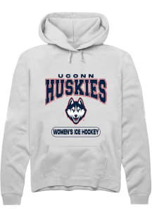 Summit Sportswear UConn Huskies Mens White Women's Ice Hockey Long Sleeve Hoodie