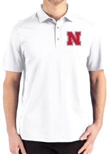 Cutter and Buck Nebraska Cornhuskers White Advantage Refresh Pique Big and Tall Polo