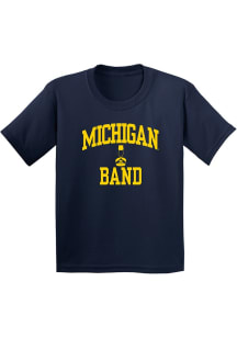 Michigan Wolverines Youth Navy Blue Arch Logo Marching Band Short Sleeve T-Shirt