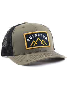 Colorado State Centric Leather Patch on Front with Mesh Backing Adjustable Hat - Olive