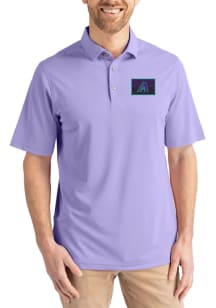 Cutter and Buck Arizona Diamondbacks Mens Lavender City Connect Virtue Eco Pique Short Sleeve Polo