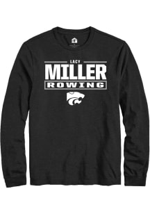 Lacy Miller K-State Wildcats Black NIL Stacked Box Long Sleeve Player T Shirt