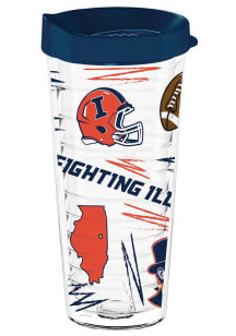 Illinois Fighting Illini 22oz Plastic Local Tumbler - White