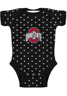 Ohio State Buckeyes Baby Black Heart Short Sleeve One Piece