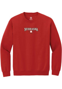 Summit Sportswear Nebraska Cornhuskers Mens Red Embroidered Long Sleeve Crew Sweatshirt