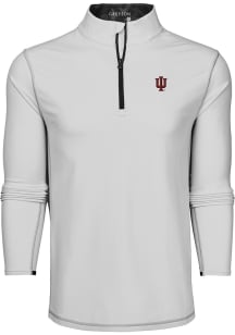 Greyson Indiana Hoosiers Mens White Tate Long Sleeve Qtr Zip Pullover