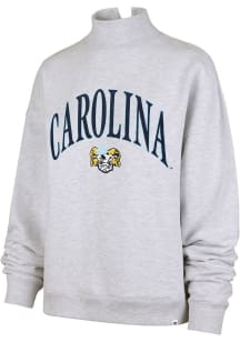 47 North Carolina Tar Heels Womens Ash Vantage Mock Crew Sweatshirt