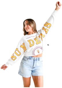 Gameday Social Arizona State Sun Devils Womens White Phipps Split Crew Sweatshirt