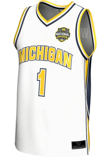 ProSphere Michigan Wolverines White MBB National Champs 2026 Jersey