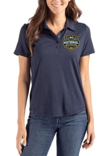 Cutter and Buck Michigan Wolverines Womens Navy Blue 2026 MBB Champions Coastline Eco Short Sleeve..