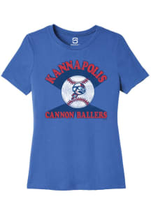 Summit Sportswear Kannapolis Cannon Ballers Womens Blue Soft Arch Short Sleeve T-Shirt