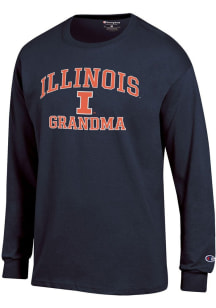 Champion Illinois Fighting Illini Navy Blue Grandma Jersey Long Sleeve T Shirt